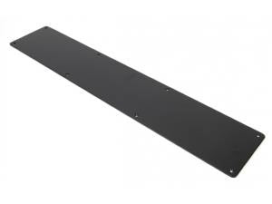 Atlantic Kick Plate Radius Corner Pre drilled with screws 960mm x 150mm - Matt Black - Each