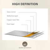 HOMCOM Decorative Grid Wall Mirror, with Back Hooks - Black