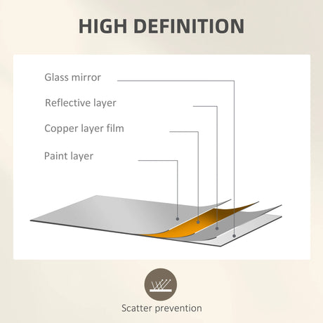 HOMCOM Decorative Grid Wall Mirror, with Back Hooks - Black