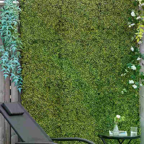 Outsunny 12PCS Artificial Boxwood Wall Panels 50cm x 50cm Grass Privacy Fence Screen Faux Hedge Greenery Backdrop Encrypted Milan Grass for Home Garden Backyard Balcony