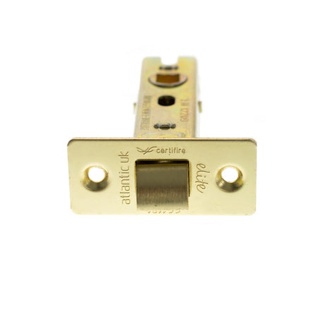 Atlantic Fire-Rated CE Marked Bolt Through Tubular Latch 2.5" - Polished Brass - Each