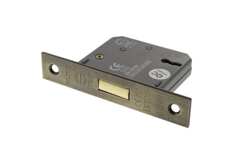 Atlantic 3 Lever Key Deadlock [CE] 2.5" - Matt Antique Brass - Each