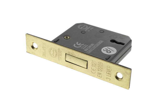 Atlantic 3 Lever Key Deadlock [CE] 2.5" - Polished Brass - Each