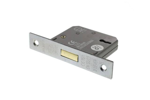 Atlantic 3 Lever Key Deadlock [CE] 2.5" - Satin Chrome - Each