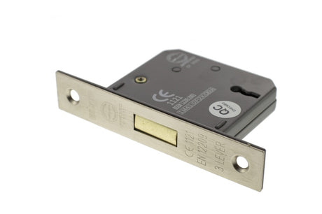 Atlantic 3 Lever Key Deadlock [CE] 2.5" - Satin Nickel - Each