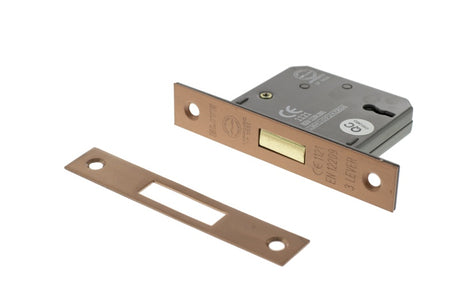 Atlantic 3 Lever Key Deadlock [CE] 2.5" - Urban Satin Copper - Each