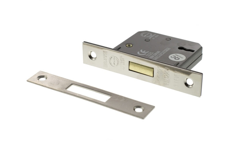 Atlantic 3 Lever Key Deadlock [CE] 3" - Polished Nickel - Each