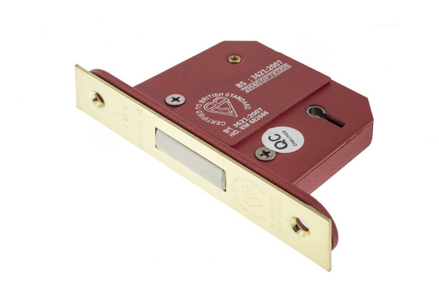 Atlantic 5 Lever Key Deadlock [BS] 3" - Polished Brass - Each