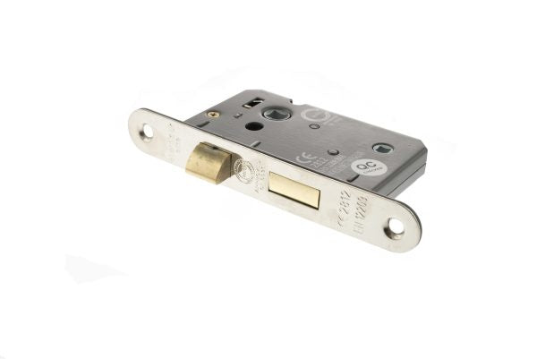 Atlantic Radius Corner Bathroom Lock [CE] 3" - Polished Nickel - Each