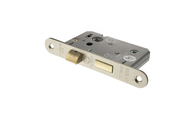 Atlantic Radius Corner Bathroom Lock [CE] 2.5" - Satin Nickel - Each