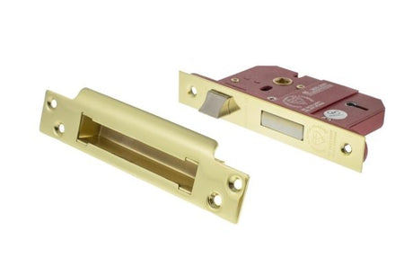 Atlantic 5 Lever Key Sashlock [BS] 2.5" - Polished Brass - Each