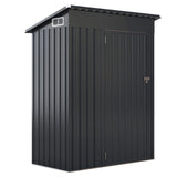 All Season Storage Shed Utility Tool Shed with Sloped Roof Opening Door Vents Galvanized Metal Frame Gray