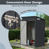 All Season Storage Shed Utility Tool Shed with Sloped Roof Opening Door Vents Galvanized Metal Frame Gray