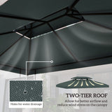 Outsunny Gazebo Roof Replacement, for 3 x 4m Frames - Grey