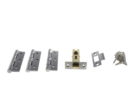 Atlantic Latch Pack [CE] 2.5" (Latch x1) + 3"x2" (Hinge x3) - Satin Chrome - Each