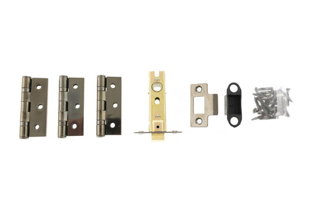 Atlantic Latch Pack [CE] 3" (Latch x1) + 3"x2" (Hinge x3) - Black Nickel - Each