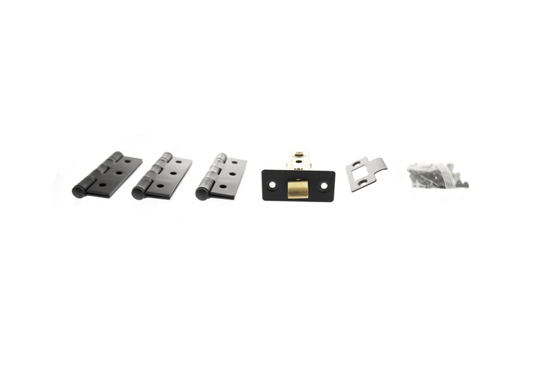 Atlantic Latch Pack [CE] 3" (Latch x1) + 3"x2" (Hinge x3) - Matt Black - Each