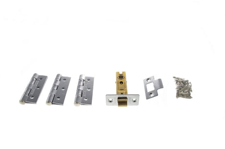 Atlantic Latch Pack [CE] 3" (Latch x1) + 3"x2" (Hinge x3) - Polished Chrome - Each