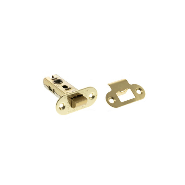 Atlantic Fire-Rated CE Marked Bolt Through Tubular Radius Latch 2.5" - Polished Brass - Each