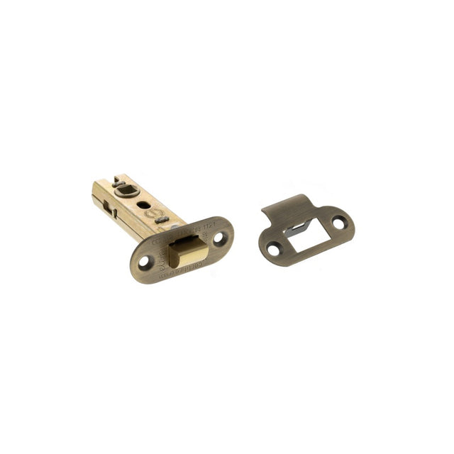 Atlantic Fire-Rated CE Marked Bolt Through Tubular Radius Latch 3" - Matt Antique Brass - Each