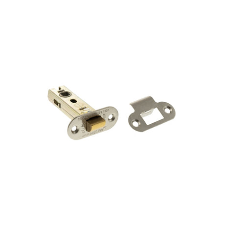 Atlantic Fire-Rated CE Marked Bolt Through Tubular Radius Latch 3" - Polished Nickel - Each