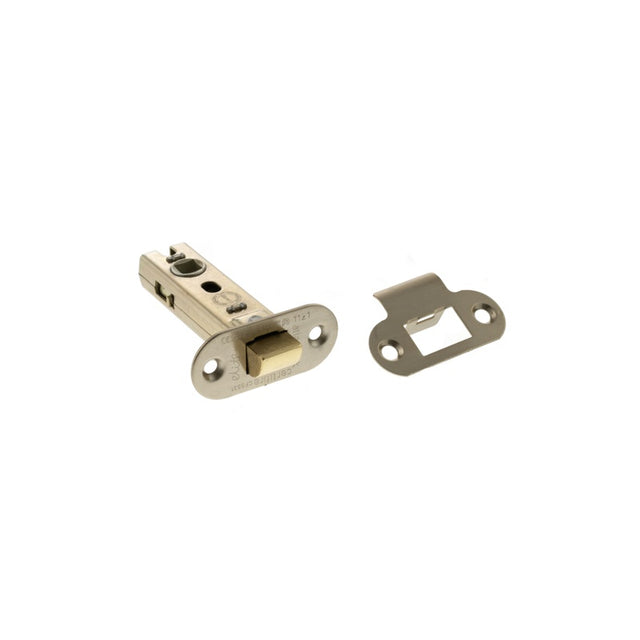 Atlantic Fire-Rated CE Marked Bolt Through Tubular Radius Latch 3" - Satin Nickel - Each