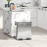 HOMCOM 40L Dual Compartment Stainless Steel Bin, with Deodoriser Holders - Silver Tone