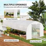 Outsunny 19.5 x 9.8ft Tunnel Greenhouse, with Accessories - White