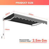 Folding balcony terrace awning 198x245cm
