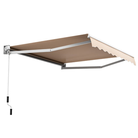 8FT  6.5FT Retractable Aluminum Patio Sun Awning-Beige