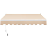 8FT  6.5FT Retractable Aluminum Patio Sun Awning-Beige