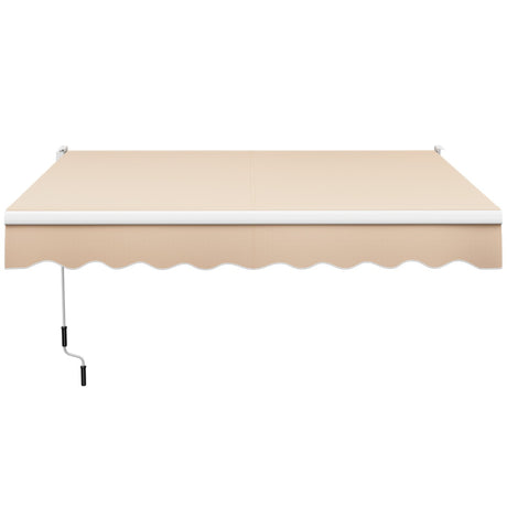 8FT  6.5FT Retractable Aluminum Patio Sun Awning-Beige