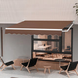 8 x 6.6 Feet Patio Retractable Awning withManual Crank Handle-Coffee