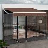8 x 6.6 Feet Patio Retractable Awning withManual Crank Handle-Coffee