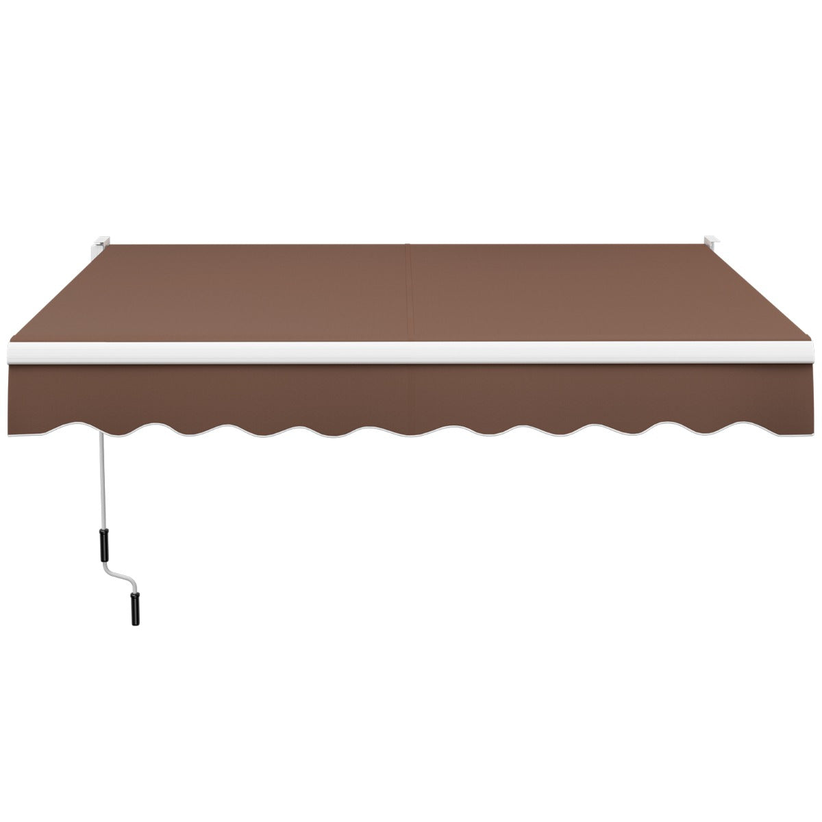 8 x 6.6 Feet Patio Retractable Awning withManual Crank Handle-Coffee