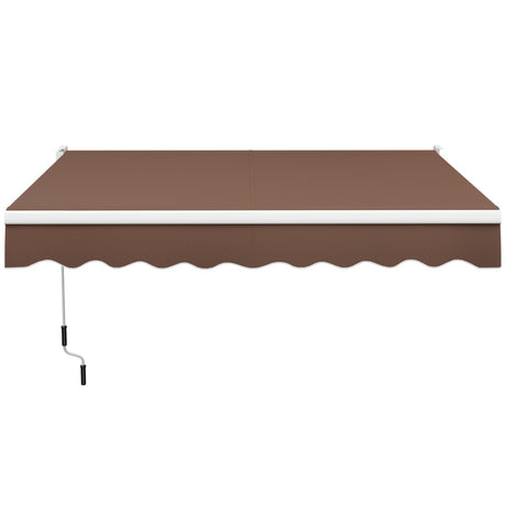 8 x 6.6 Feet Patio Retractable Awning withManual Crank Handle-Coffee