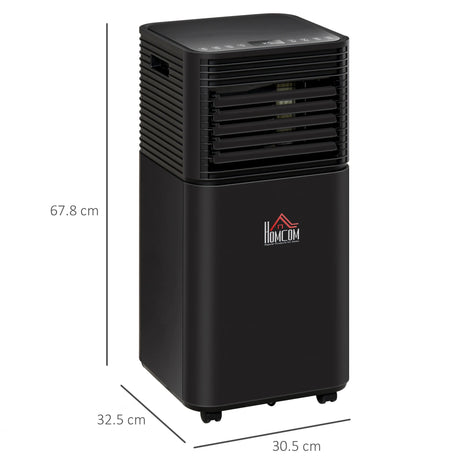 HOMCOM 7000 BTU 4-In-1 Portable Air Conditioner Unit Cooling Dehumidifying Ventilating  for Room up to 26m2, with Fan, Remote, 24H Timer, Window Mount Kit, R290, A Energy Efficiency
