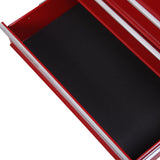 HOMCOM 5 Drawer Tool Box on Wheels, Lockable Steel Tool Cabinet with Side Handle, Red
