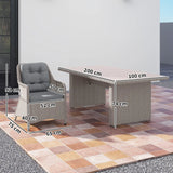 Outsunny Seven-Piece Rattan Dining Set - Mixed Grey