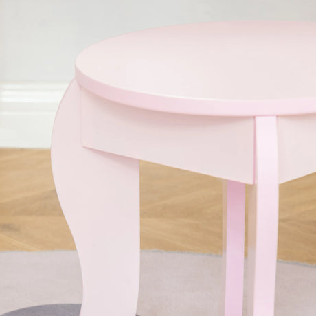 HOMCOM Kids Vanity Table & Stool Girls Dressing Set Make Up Desk Chair Dresser Play Set with Mirror Pink