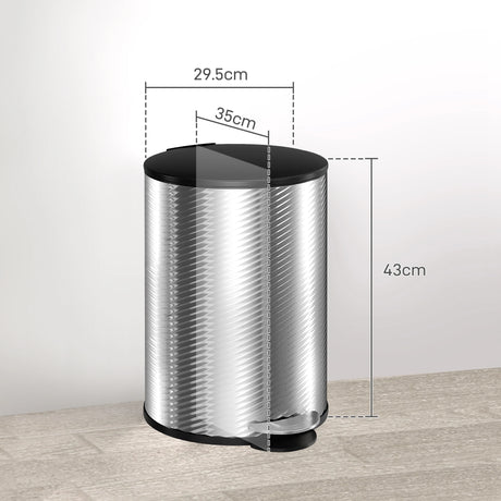 HOMCOM 20L Stainless Steel Compact Home Bin