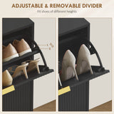 HOMCOM Elegant Four-Drawer Shoe Cabinet - Black