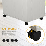 HOMCOM Kitchen Storage Unit, Modern Microwave Stand Trolley Cart, Sideboard with Cabinet,  Locking Wheels, Shelf for Living Room, Dining Room, White