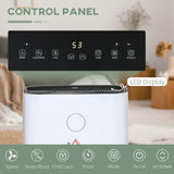 HOMCOM 20L/Day Portable Dehumidifier for Home, with LED Screen, Sleep Mode, 24H Timer, Electric Air Dehumidifier for Damp Laundry Bedroom Basement