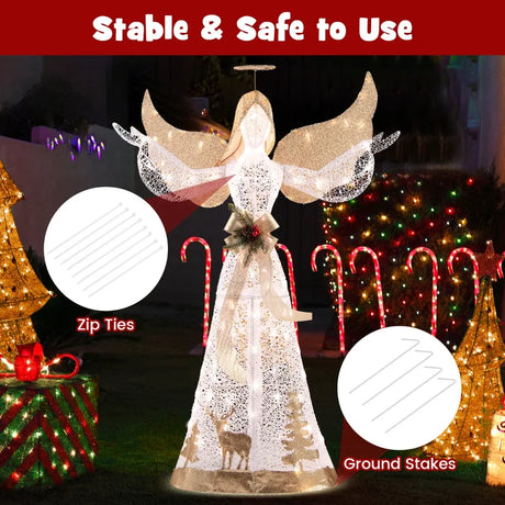 150 cm Lighted Christmas Angel Decoration with 100 LED Lights