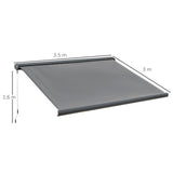 Outsunny Cassette Electric Manual Awning Door Window Retractable Canopy w/ R/C