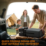 Outsunny Outdoor Pull Along Cart Folding Cargo Wagon Trailer Trolley for Beach Garden with Handle, Anti-Slip Wheel - Dark Grey