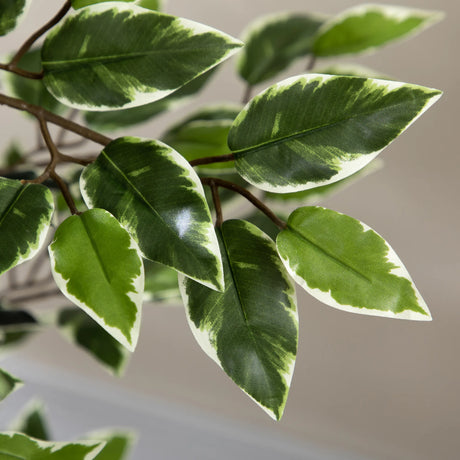 HOMCOM 4.5ft Ficus Artificial Plant with Realistic Leaves, Potted Fake Tree for Home Office Indoor Decor, Green