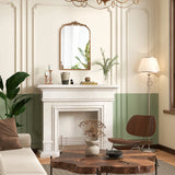 Arched Mirror for Wall Gold Traditional Vintage Ornate Baroque Mirror with Metal Frame-S