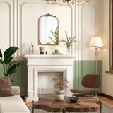 Arched Mirror for Wall Gold Traditional Vintage Ornate Baroque Mirror with Metal Frame-S